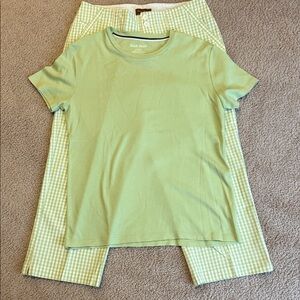 Duck Head Light Green Tee and Gingham Pants